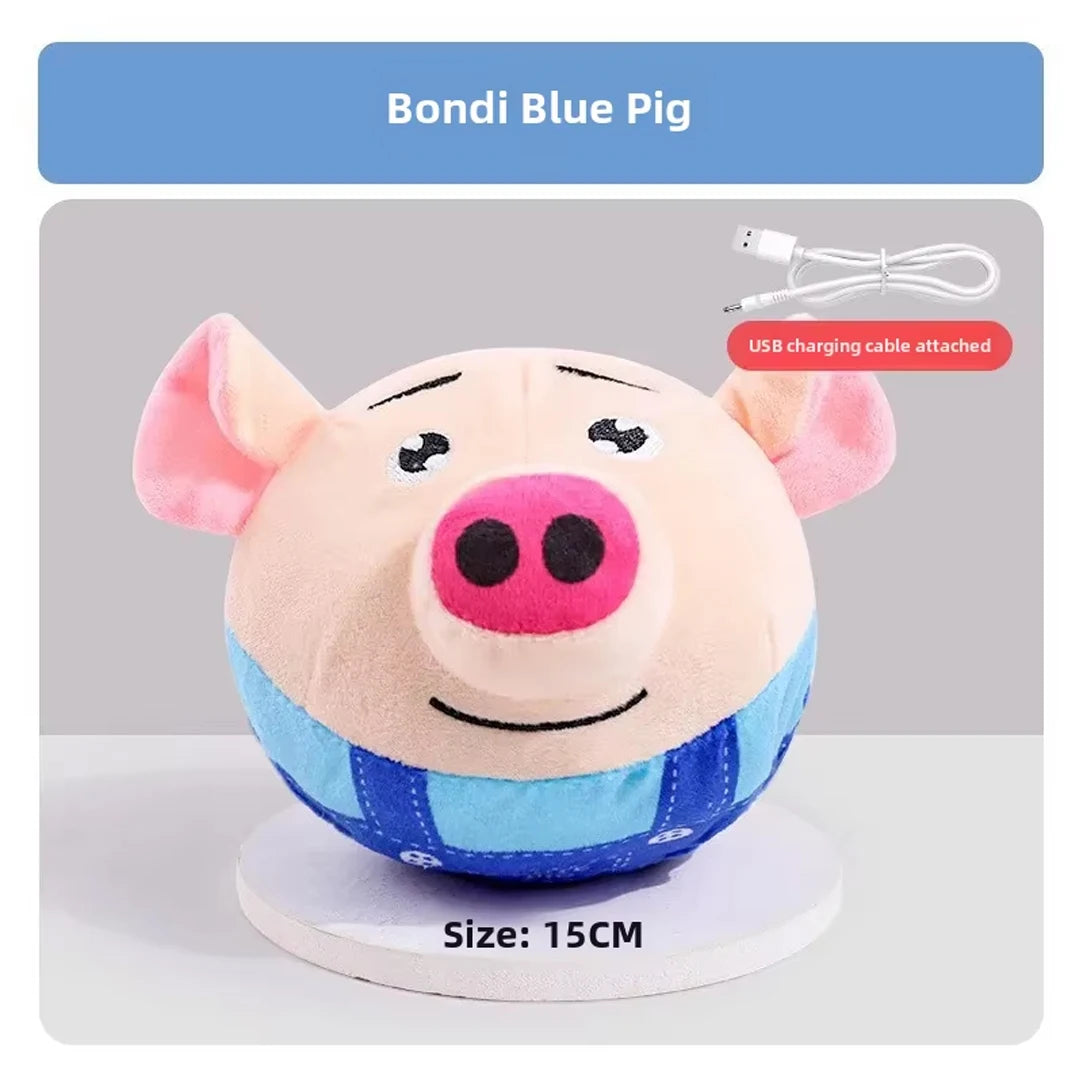 New Interactive Dog Toys Puzzle Electric Plush Jumping Ball USB Rechargeable Clown Cartoon Dog Training Toy Piggy Pet Product