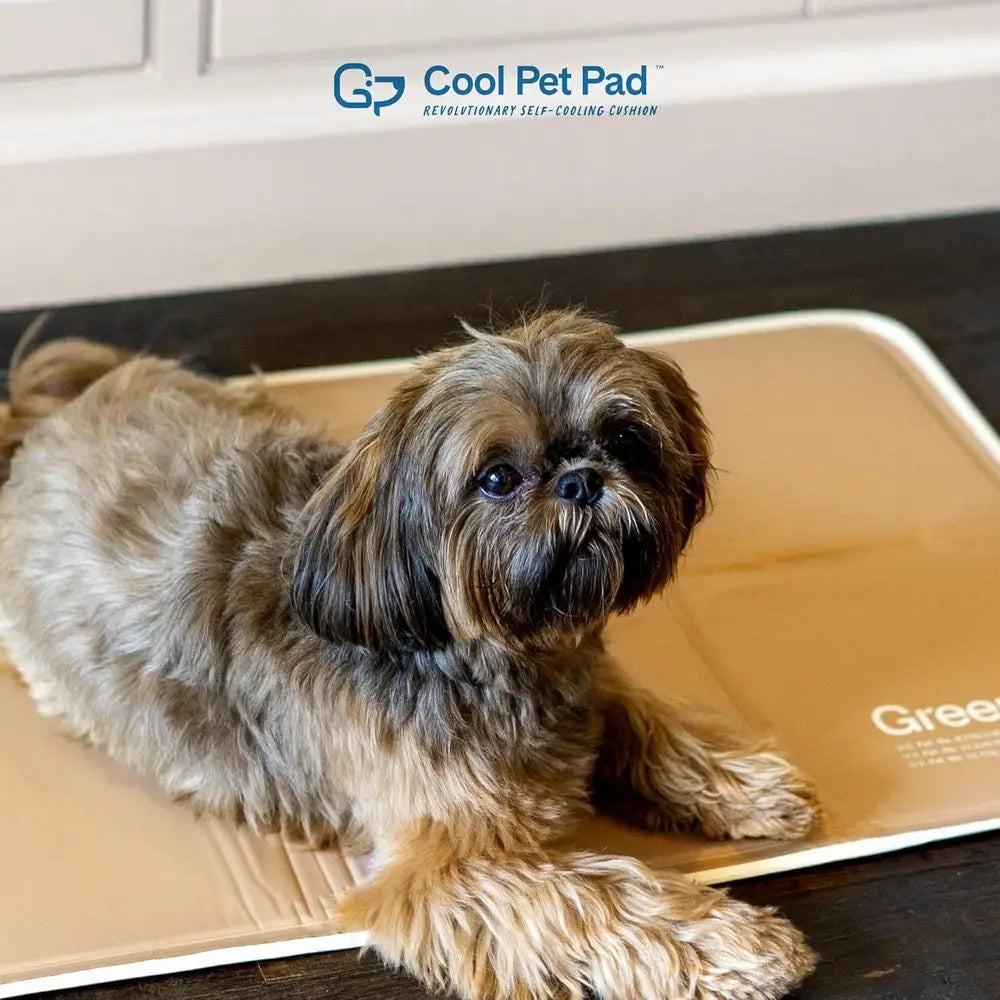 Cool Pet Pad - Extra Large, Latte- Sel-Cooling, Prure ted Mat or Dogs & Cats rom 80+ lbs - Non-Toxic Gel, No Water Needed