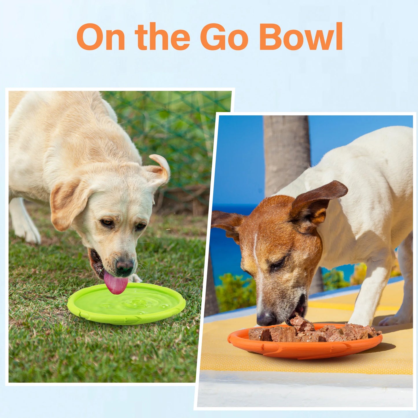 Dog Flying Disc, 2 Pack, 7 Inch, Durable Dog Toys, Nature Rubber Floating Flying Saucer for Water Pool Beach, Orange