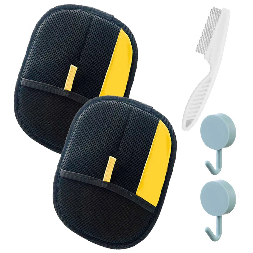 1/2/3Pcs Electrostatic Gloves Multi-Function Anti Static Hair Removal Glove with Brush & Hook for Couch Furniture Carpet