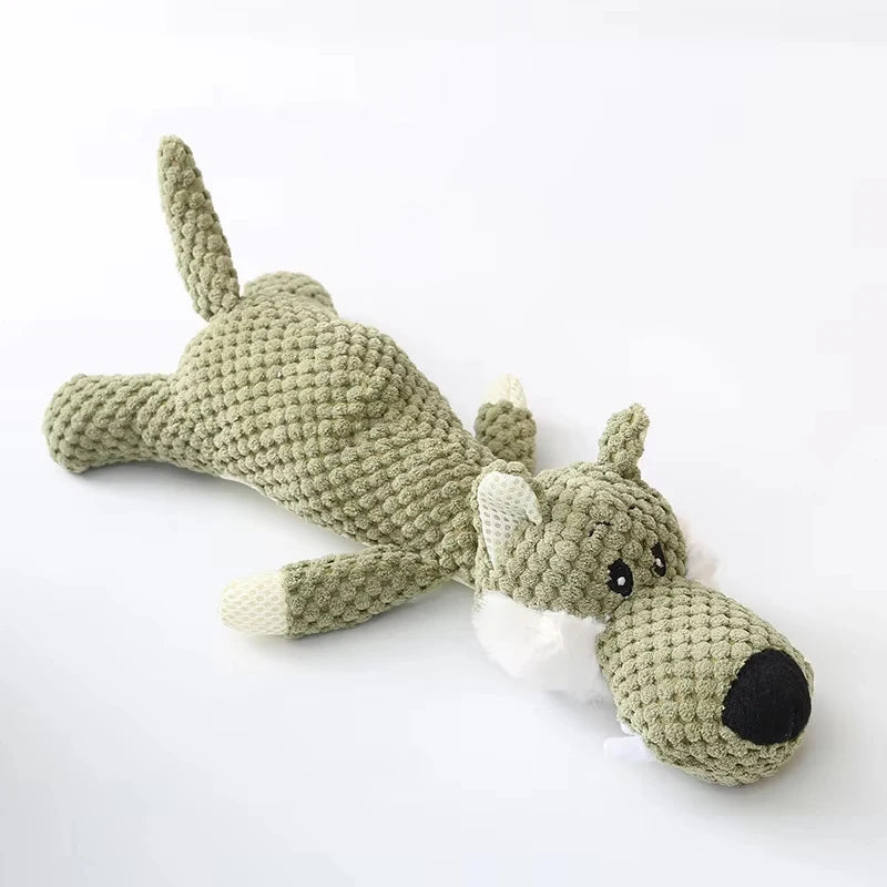 Large Dog Plush Toy Squeak Fleece Durable Chewable Cute Soft Molar Chew for Teething Small Dogs Pet Cartoon Puppy Chew Squeak