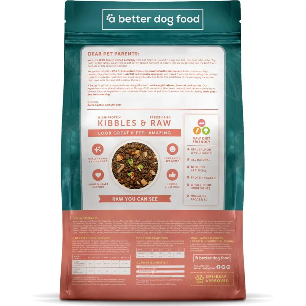 A Better Dog ood | Salmon Dry Dog ood | You Can See | High Protein Kibble + reeze Dried Dog ood