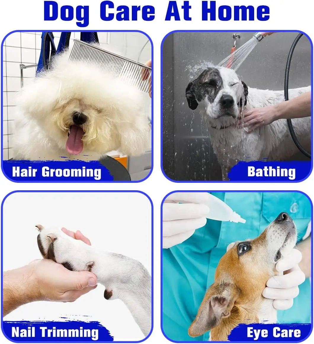 Pet Dog Grooming Hammock for Nail Trimming, Restraint Harness for Large Dogs with Clippers and Comb