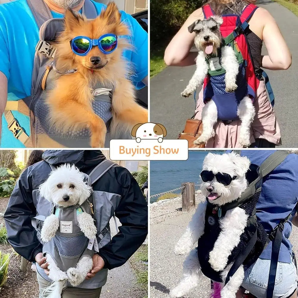 Pawsome Pet Backpack Carrier with Legs Out for Small to Medium Dogs - Airline Approved, Ideal for Travel, Hiking & Biking
