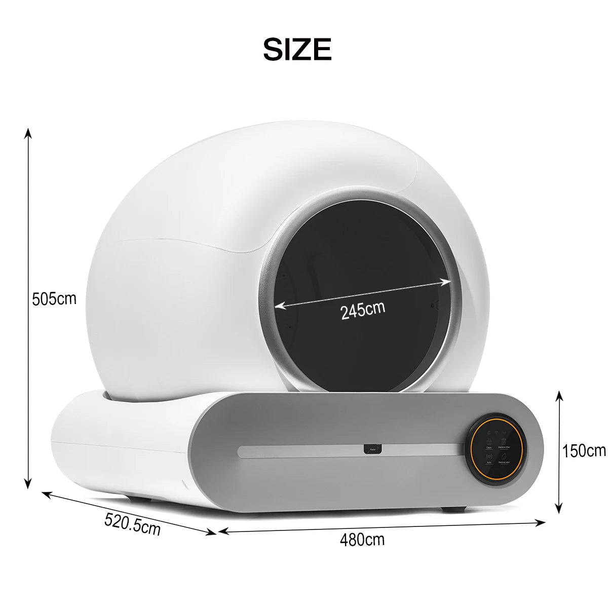 Self-Cleaning Cat Litter Box, Automatic Scooping and Odor Removal, App Control Support 2.4G WiFi, Smart Automatic Cat Litter Box