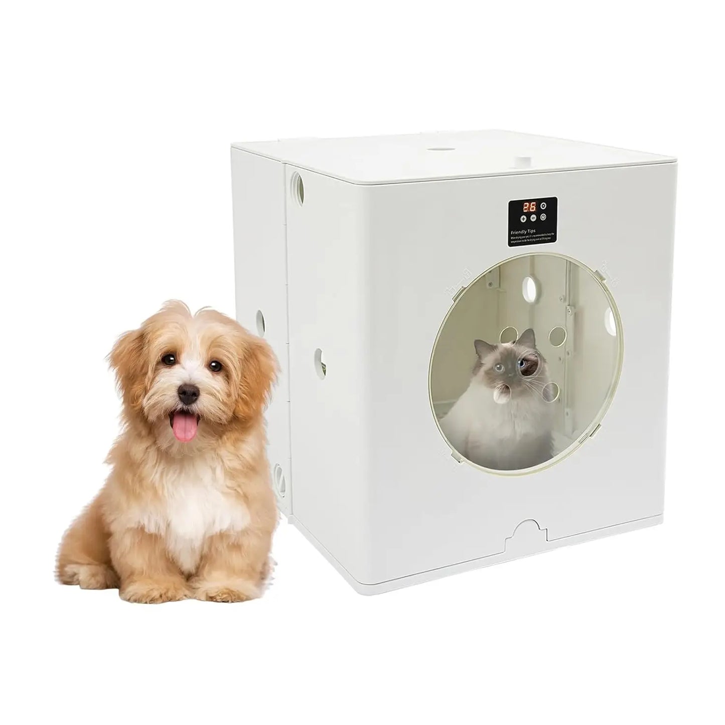 Foldable Pet Dryer Box Automatic 360° Quiet 4-Speed 8-Fan Hair Blow for Small Dog Cat, Custom