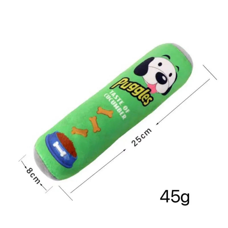 Beer Bottle Shaped Plush Dog Chew Toy Squeaky Interactive Bite-Resistant Playing Supplies for Small to Large Dogs Teeth Cleaning