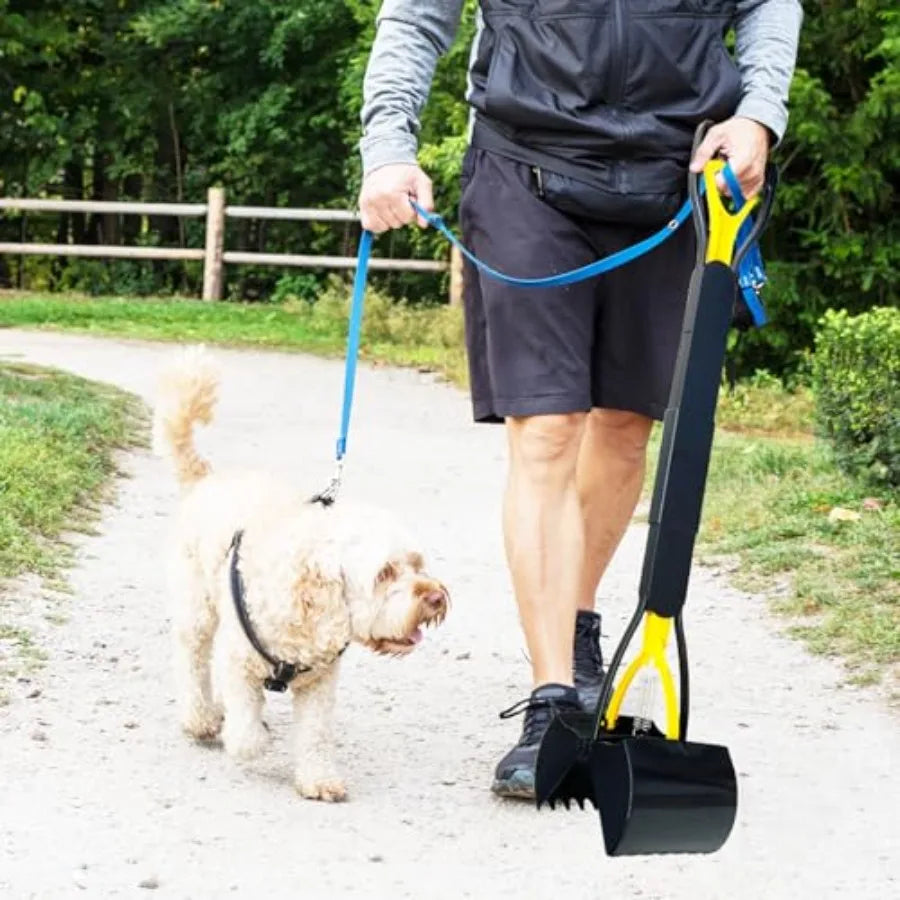 2-Pack Heavy Duty Poop Scooper for Large Small Dogs 32 Long Handle Yard Grass Gravel Dog Poop Grabber with High Strength Materi