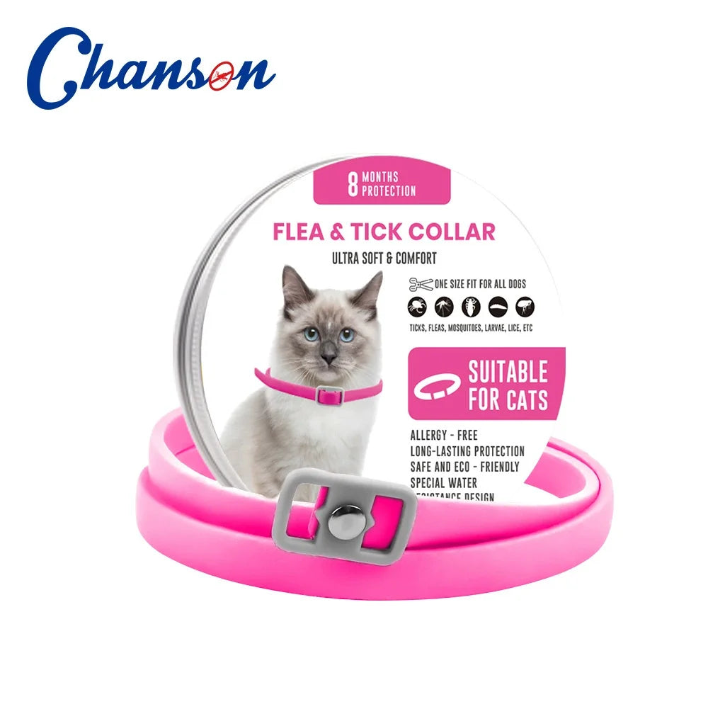 Natural Flea, Tick & Lice Repellent Collar for Dogs & Cats – Waterproof & Adjustable, Powered by Essential Oils