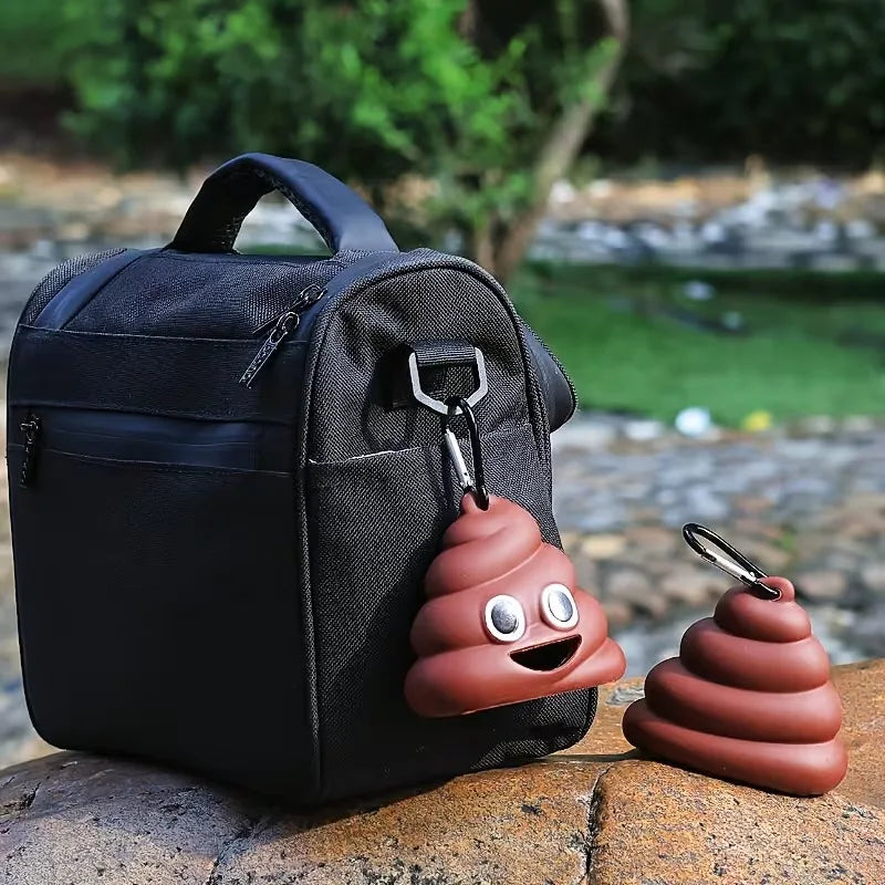 Cute Poop Shaped Pet Waste Bag Holder Portable Garbage Bag Storage Box Biodegradable Poop Bag Dispenser for Dogs and Cats