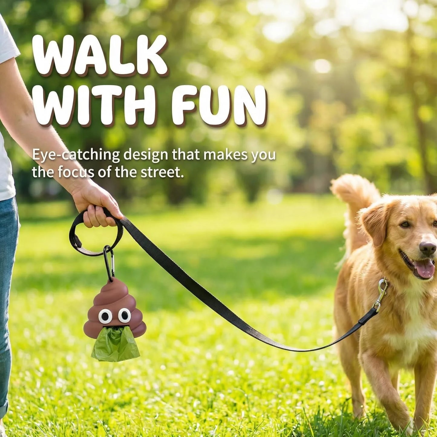 Pet Waste Bag Dispenser for Dogs Portable Garbage Storage Box Degradable Poop Bag Holder with Carabiner