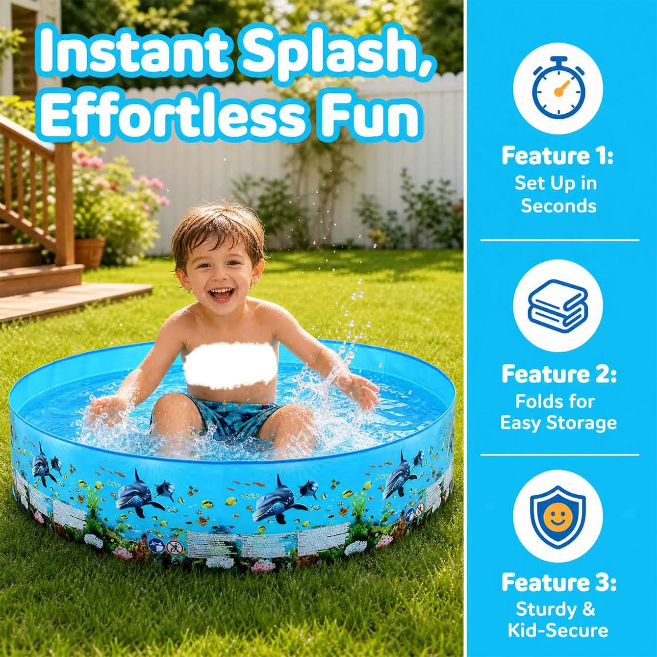 1PC Foldable Pet Swimming Pool, Round PVC Dog Bath Pool, Portable Outdoor Water Pool for Backyard Garden Summer Splash