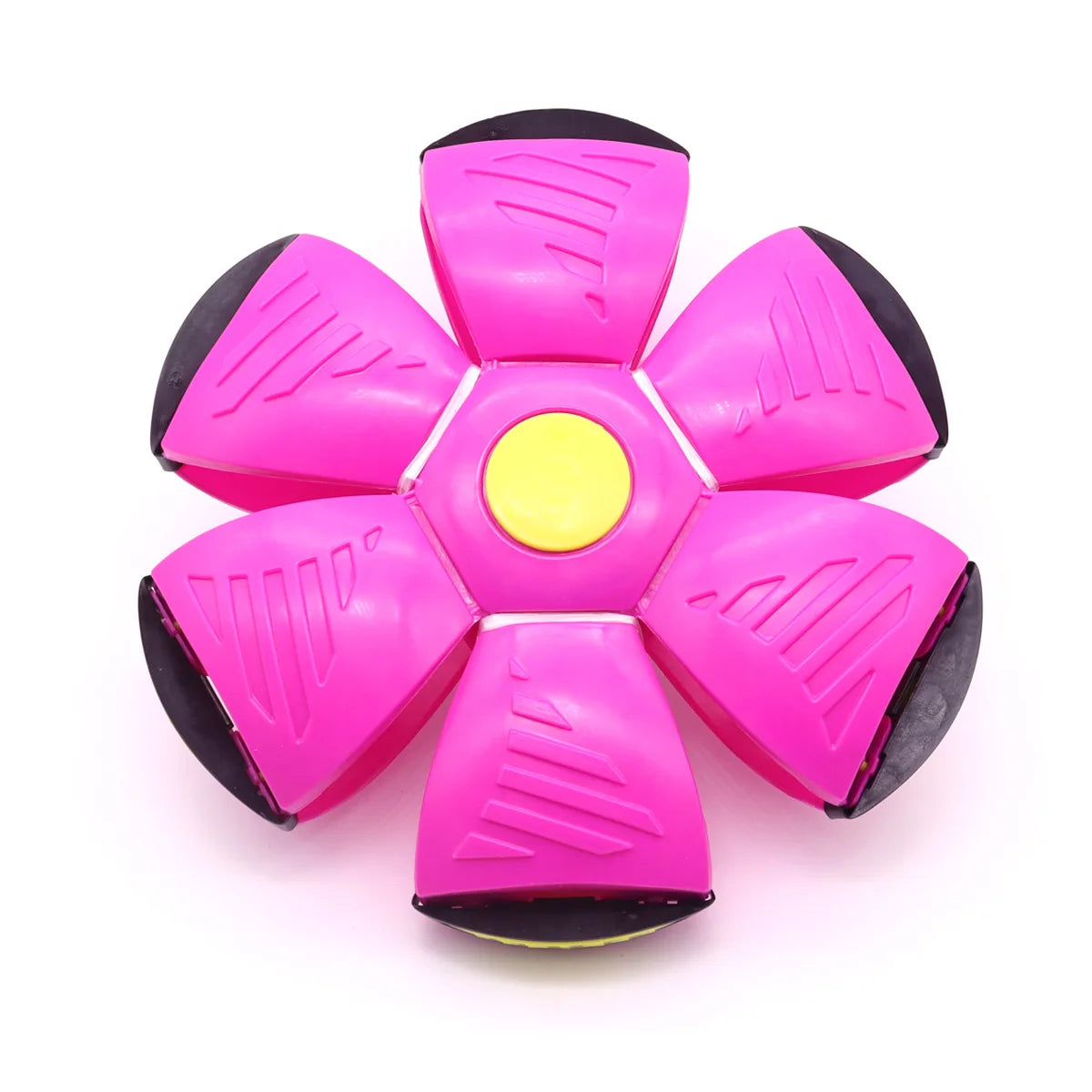 Transform UFO Ball Dog Toy: Chew-Resistant & Stompable Flying Saucer - Bouncing, Shape-Shifting Fetch Toy for Night Play