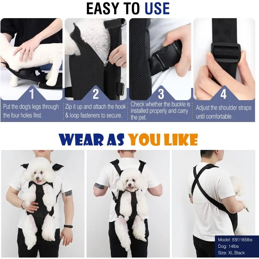 Adjustable Pet Carrier Backpack with Legs Out Design for Small to Medium Dogs and Cats Ideal for Traveling Hiking and Camping E