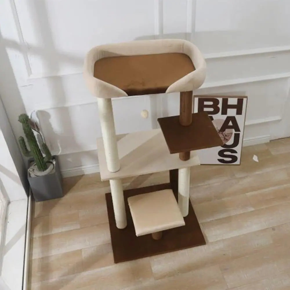 SHENGOCASE ern Cat Tree Tower with Extra Large Platorm Perch Bed or Maine Coon and Big Couch Soa or Multiple Cats