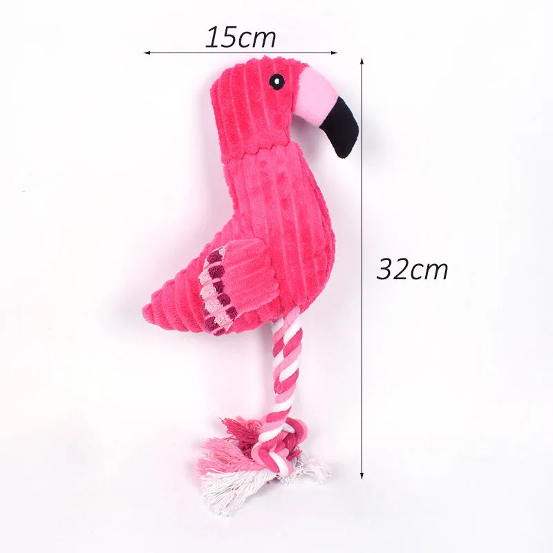 Plush Flamingo Pet Squeaky Toys for Small Dogs Clean Teeth Puppy Dog Chew Toy Squeak Pets Accessories Dog Supplies Octopus Chick