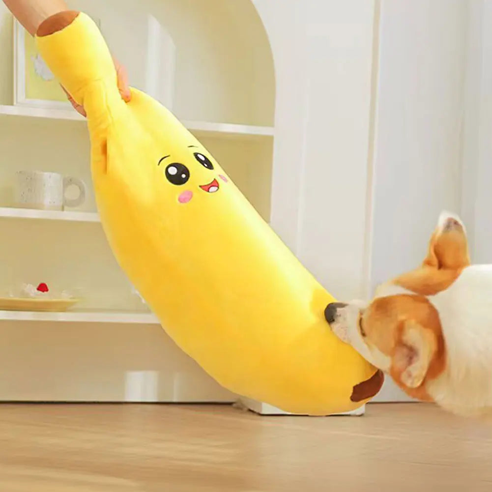 Stuffed Banana-Dog Toy 2 In 1 Interactive Plush Dog Toy Anxiety Boredom Relief Dog Toy For Small Medium Large Dogs