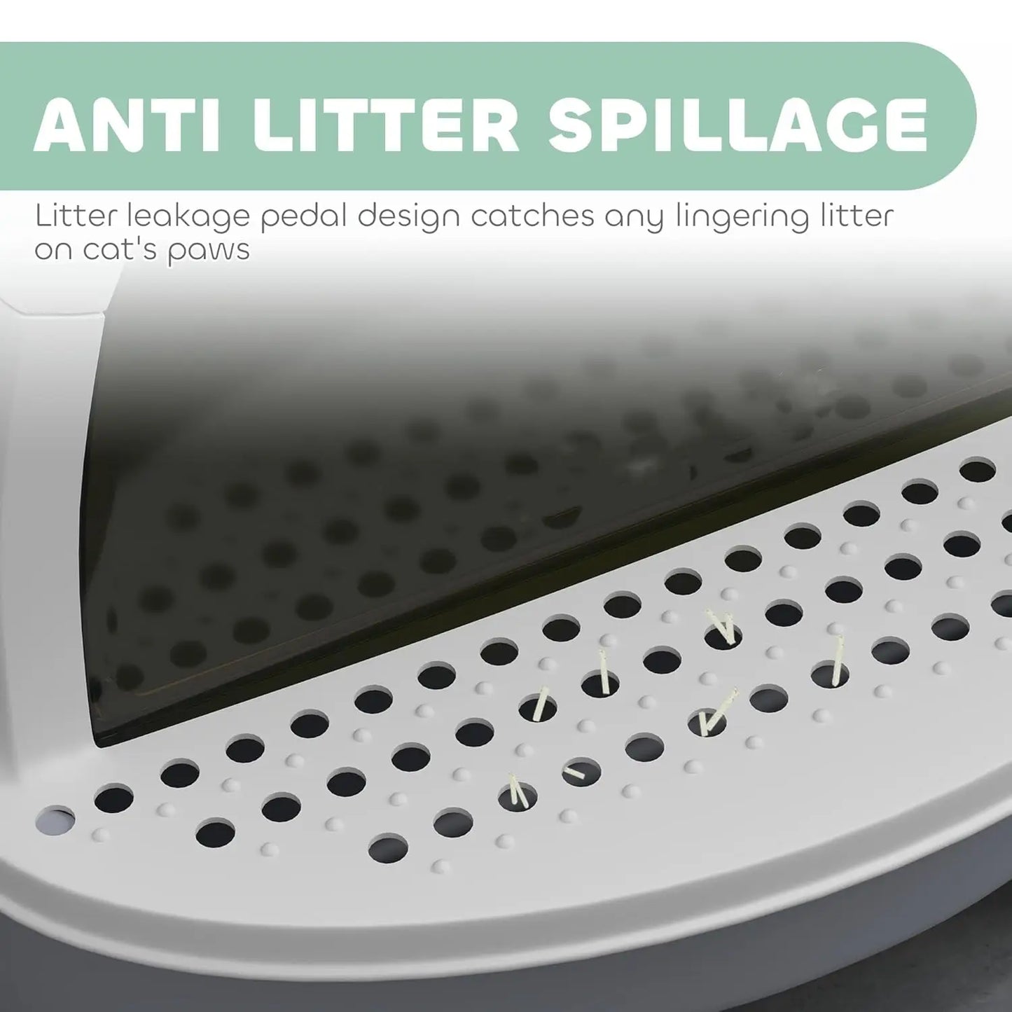 Enclosed Cat Litter Box Odor Control Replaceable Bags Slide Drawer Scoop Front Entry Pedal 15.9x20.5x15.4in Custom