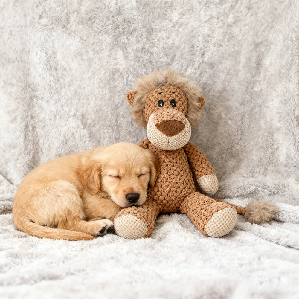 Large Dog Plush Toy Squeak Fleece Durable Chewable Cute Soft Molar Chew for Teething Small Dogs Pet Cartoon Puppy Chew Squeak