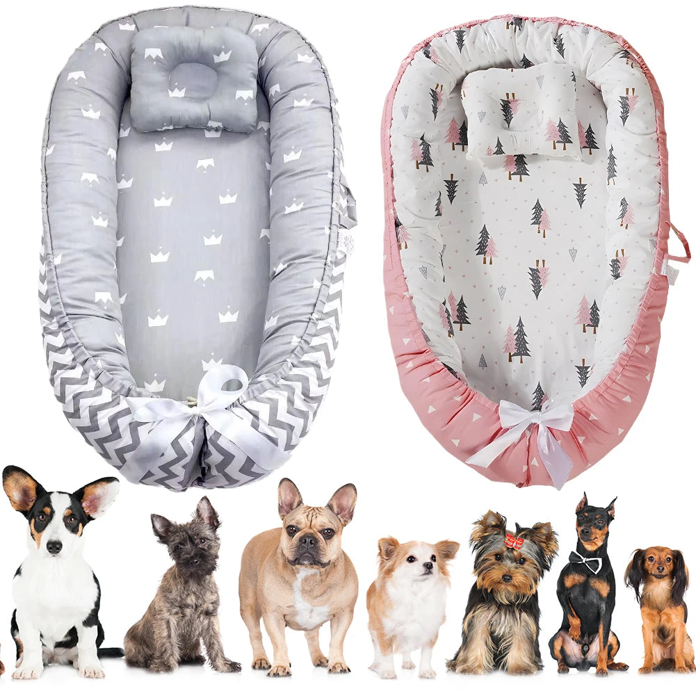 Plush Kennel Removable Thickening Dog Sofa Bed Washable Cat Dog Mat with Pillow Comfortable Pet Sleeping Bed Sofa