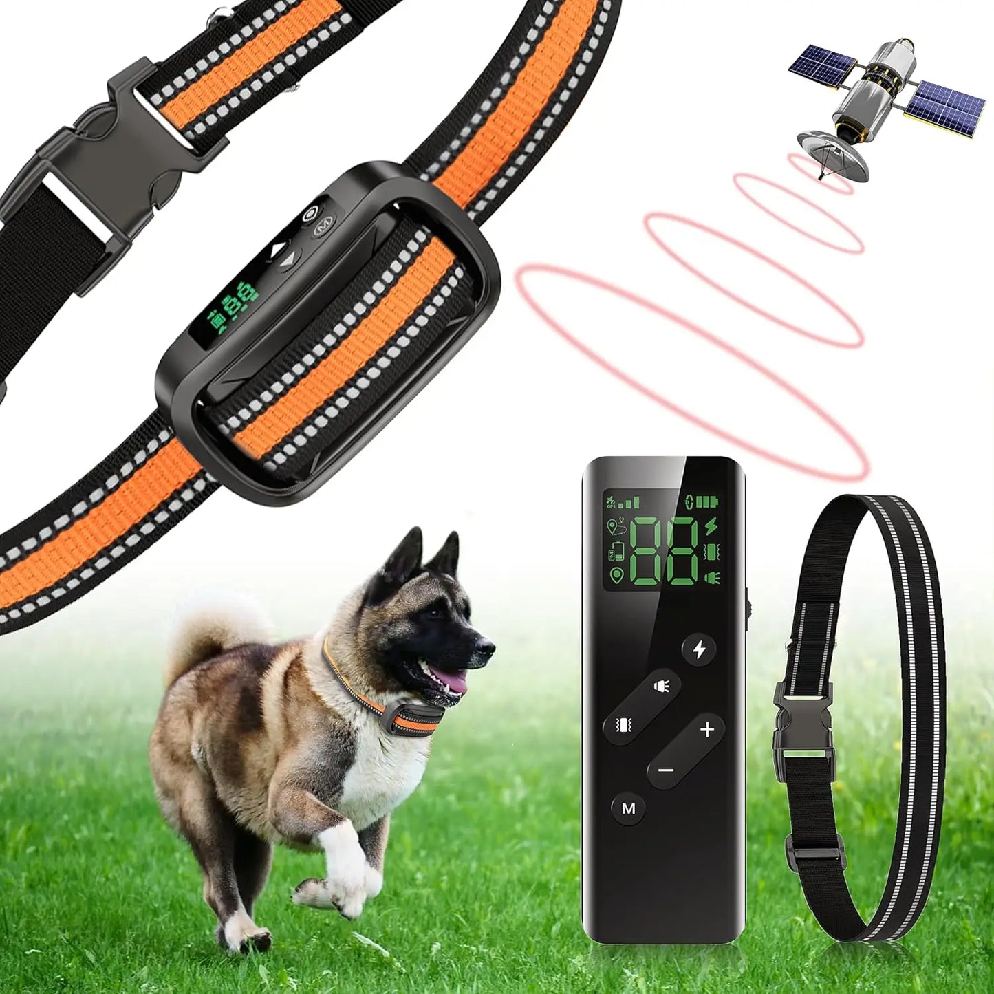 2 in1 GPS Wireless Dog Fence, Electric Dog Fence, IPX7 Waterproof Pet Containment System with 3 Training Modes Invisible Fence w