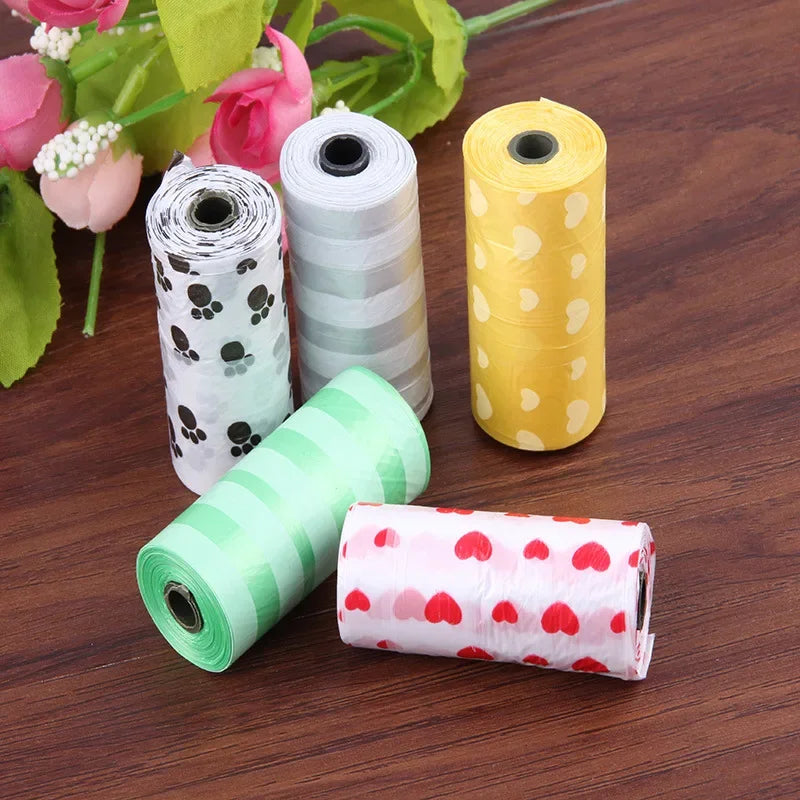 10/40Roll Dog Poop Bags for dog Large Cat Waste Bags Doggie Outdoor Home Clean Refill Garbage Bag Pet Supplies 15 Bags/ 2043