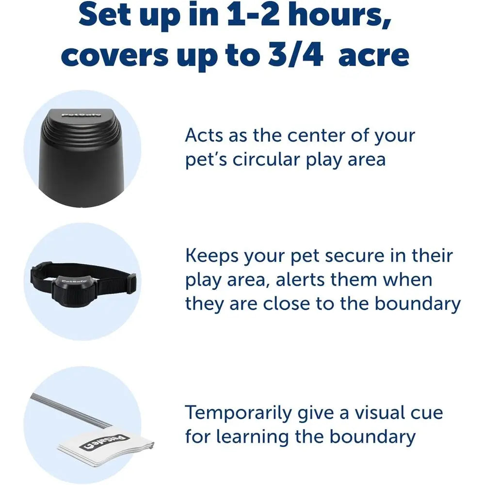 Portable Wireless Dog Fence - No Digging Needed - Covers Up to 3/4 Acre - Suitable for Dogs Over 5lbs