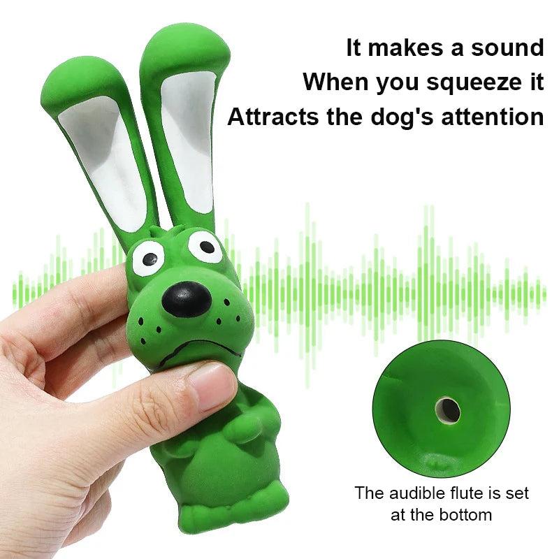 Dog Chew Toy Rubber Rabbit Shape Pet Squeaky Toys For Small Medium Dogs Interactive Teeth Cleaning Sounding Dog Toy Pet Supplies
