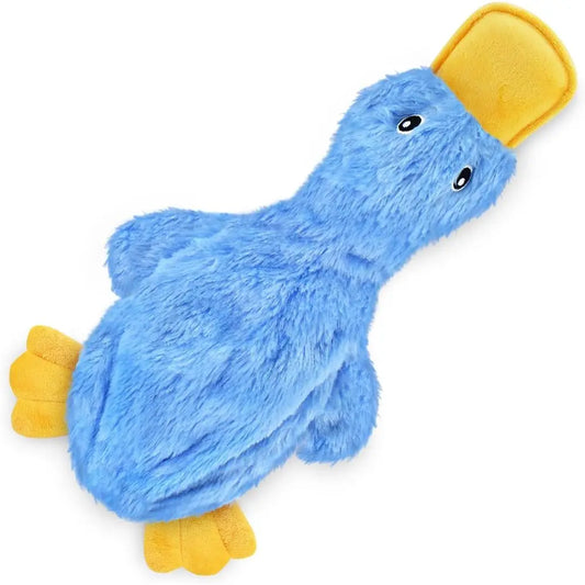 Pet Supplies Interactive Squeaky Dog Chew Toy, Ideal for Small, Medium & Large Dogs, and Pet Lovers - Crinkle Duck (Blue), Large