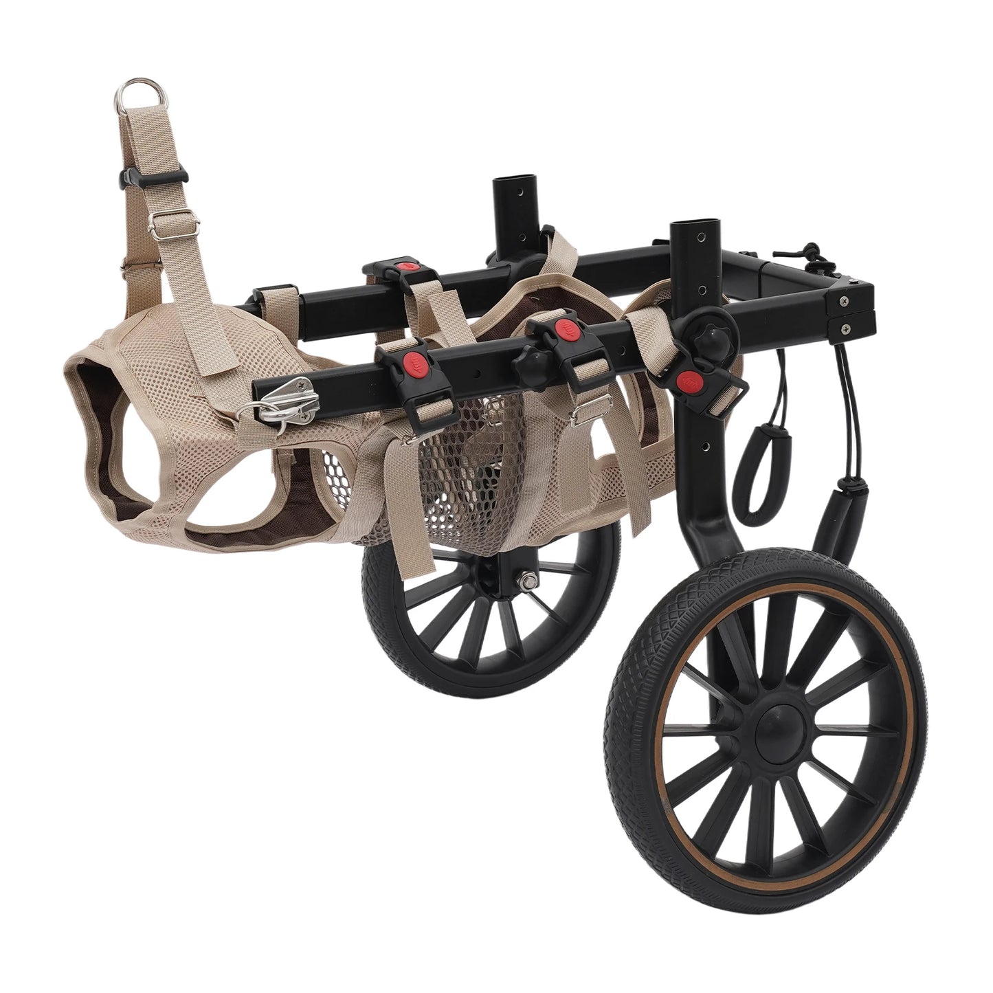 Pet Walking Aid Adjustable Dogs Wheelchairs 2-wheel Pet Rehabilitation Walking Aid Portable Walk Trolley Tools for Hind-Leg Support