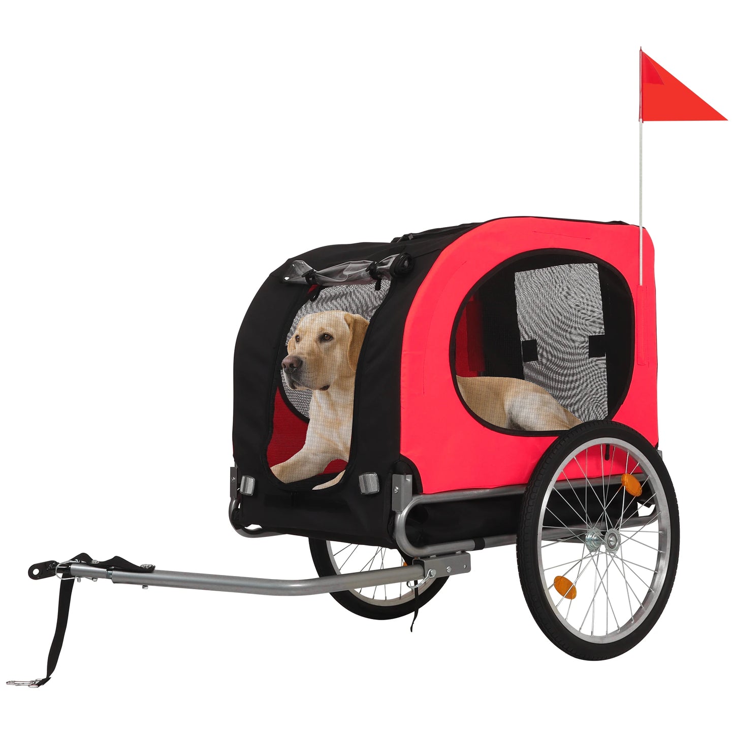 88lbs Collapsible Dog Bike Trailer Heavy Duty Pet Carrier Cart Quick Release Waterproof Stroller Wagon, Compatible Coupler