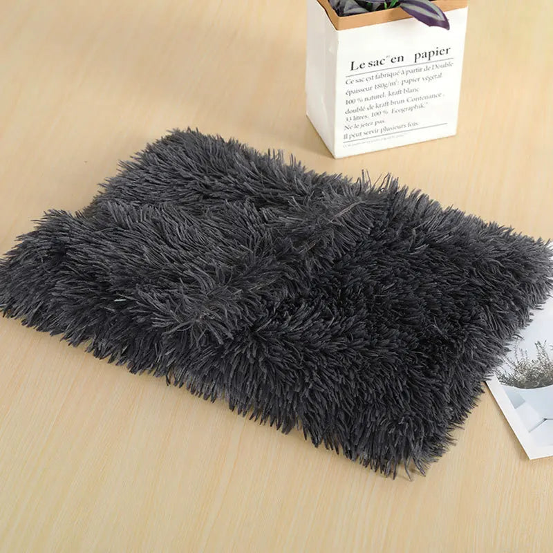 Fluffy Mat Long Plush Pet Blanket Cat Sleeping Mats Puppy Winter Warm Thin Kennel Cushion Soft Covers for Large Dogs Mattress