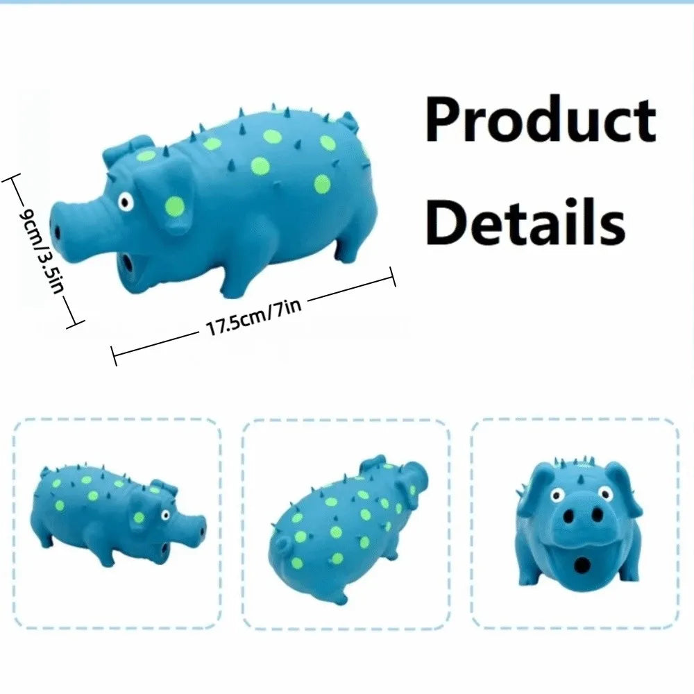 Fun Grunt Pig Dog Squeaky Toy with Sound Squeaker Self Play Latex Dog Chew Durable Soft Latex Dogs Squeeze Toy Pets Playing