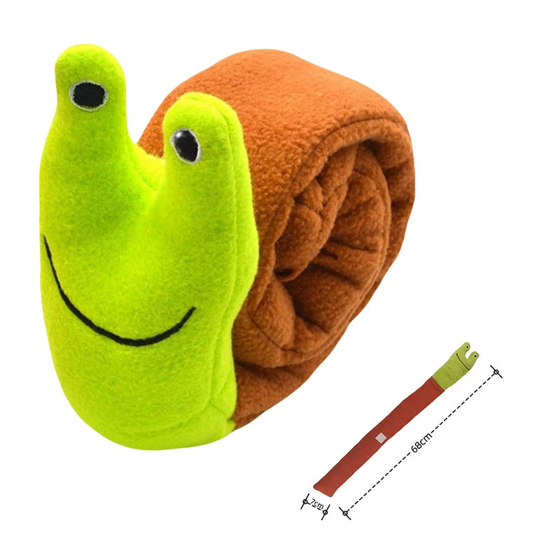 Foldable Sound Making Plush Toy Snail. Teeth Grinding and Bite Resistant Interactive Pet Training Equipment Mesh Reinforcement