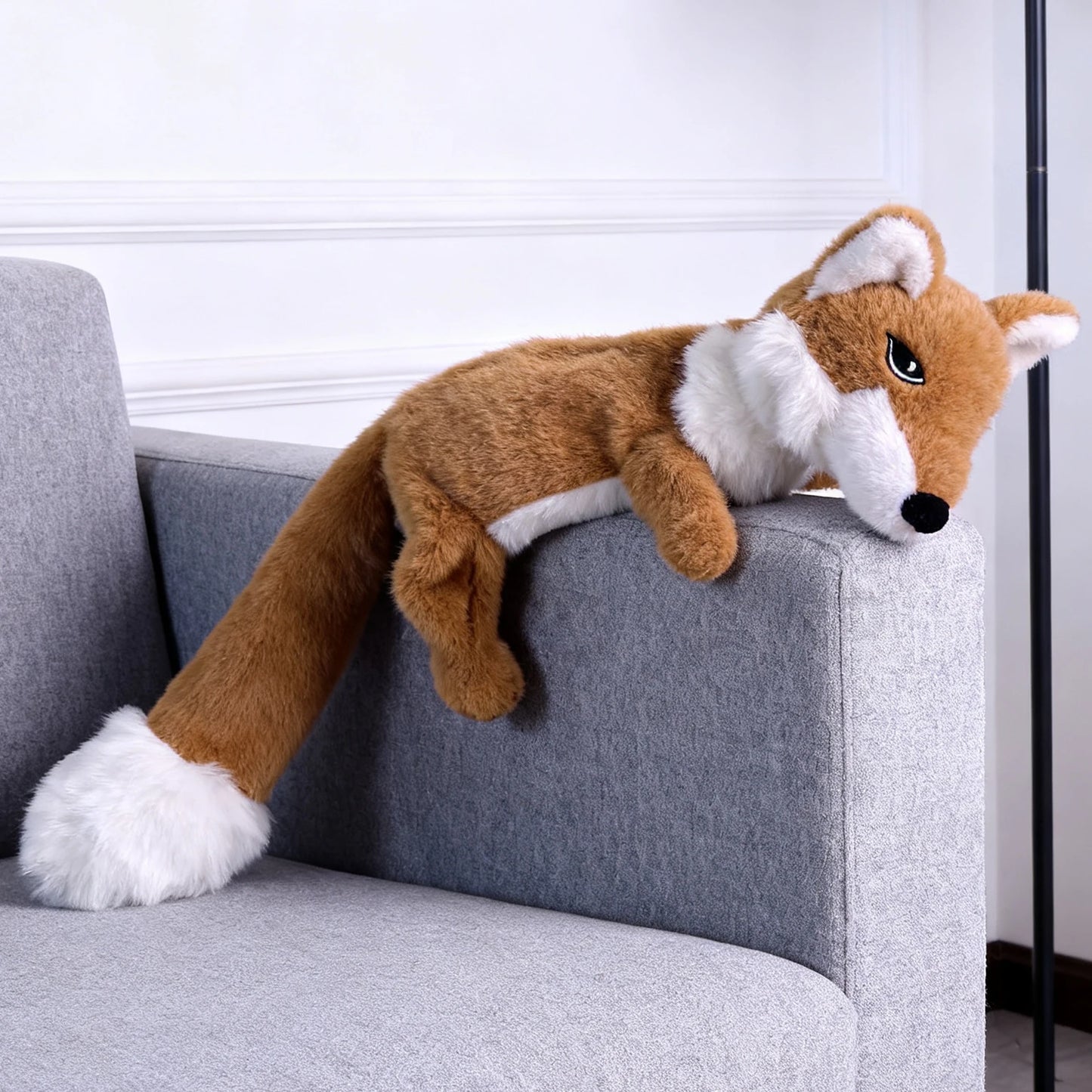Pet-Resistant Chewable Plush Interactive Cartoon Toy with Sound, Simulated Fox Shape, Suitable for Large, Medium, and Small Pets Like Cats and Dogs, Double-Layer Fabric Without Filling, Bite-Resistant, Built-In Airbag
