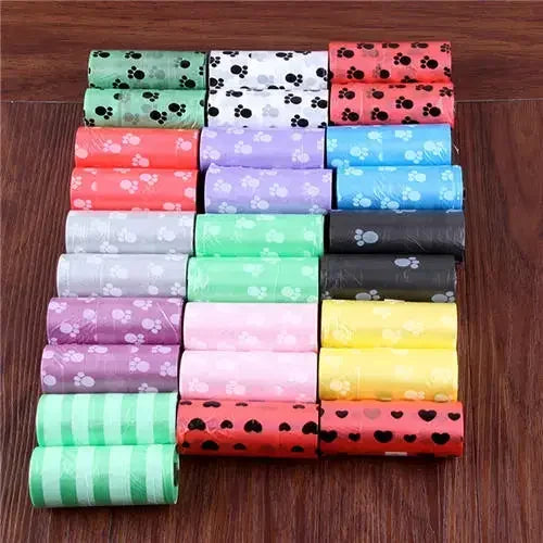 10/40Roll Dog Poop Bags for dog Large Cat Waste Bags Doggie Outdoor Home Clean Refill Garbage Bag Pet Supplies 15 Bags/ 2043