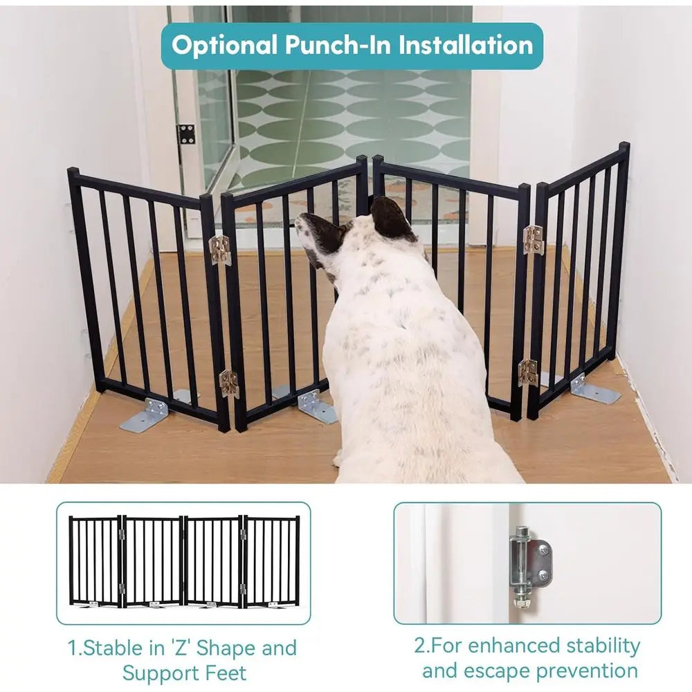 Adjustable Tall Dog Gate, 16.5 High, Suitable for Indoor and Outdoor Use, 48 Wide, Ideal for Stairs, Hallways, Doorways, Deck, Y
