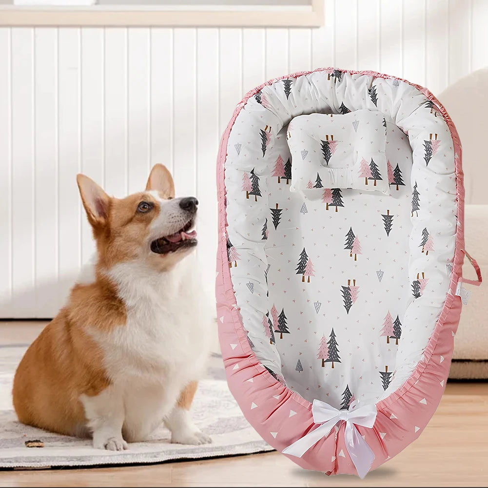 Thickening Dog Sofa Bed Washable Plush Kennel Removable Cat Dog Mat with Pillow Comfortable Soft Cloth Dog Kennel