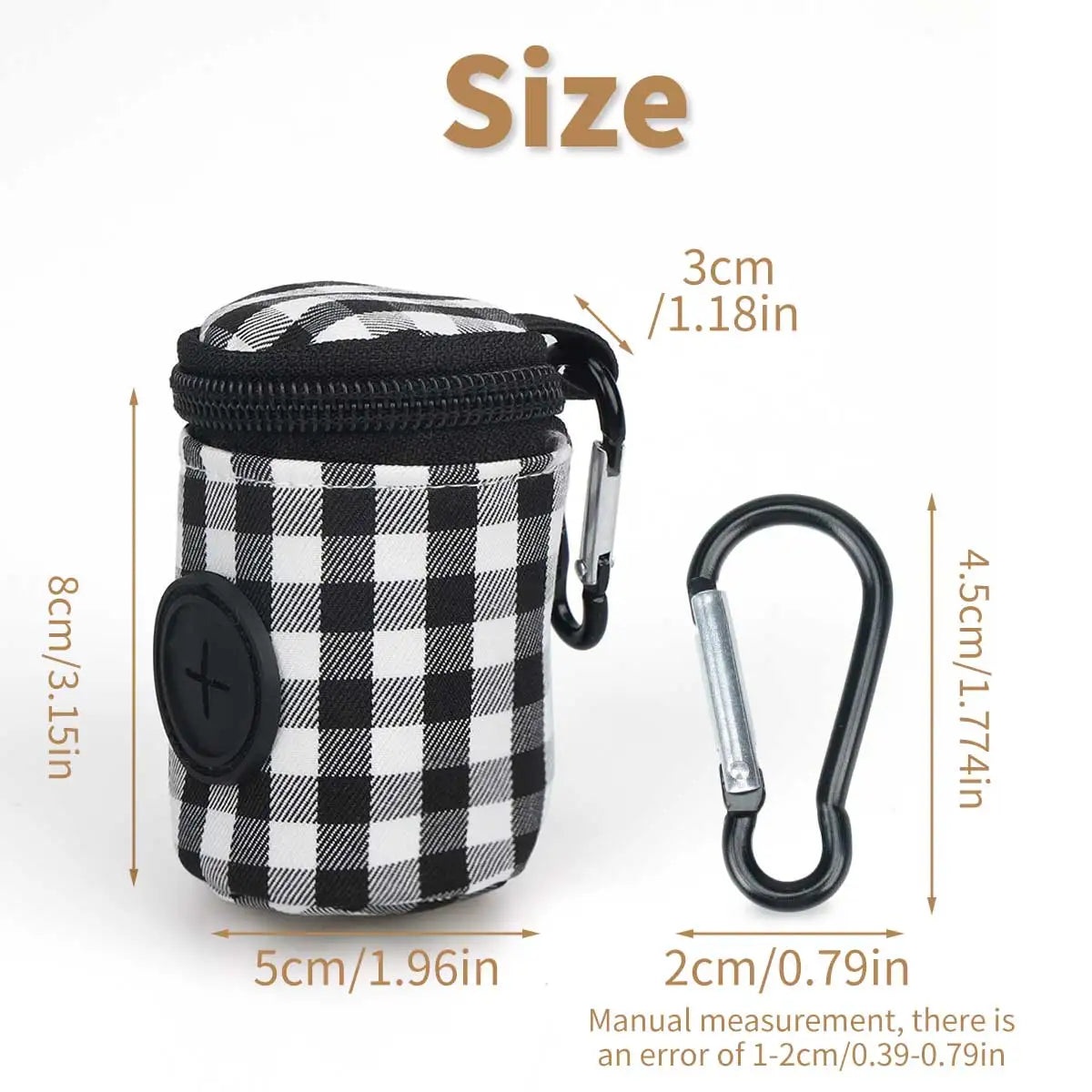 Pet waste bag Checkered pattern  Fashionable Easy to carry when going out  Waste bag for dog feces Outdoor litter collection bag