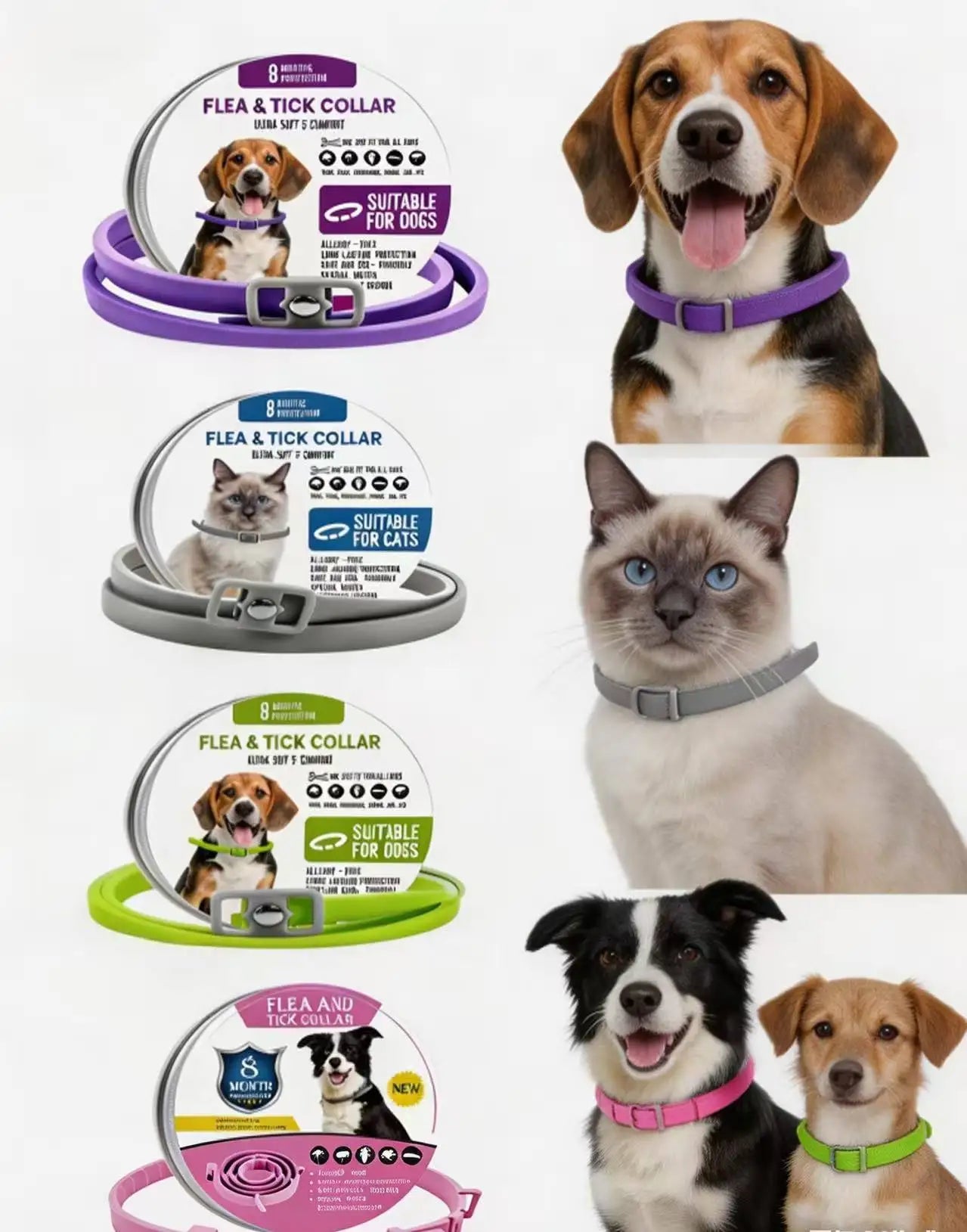 Natural Flea, Tick & Lice Repellent Collar for Dogs & Cats – Waterproof & Adjustable, Powered by Essential Oils