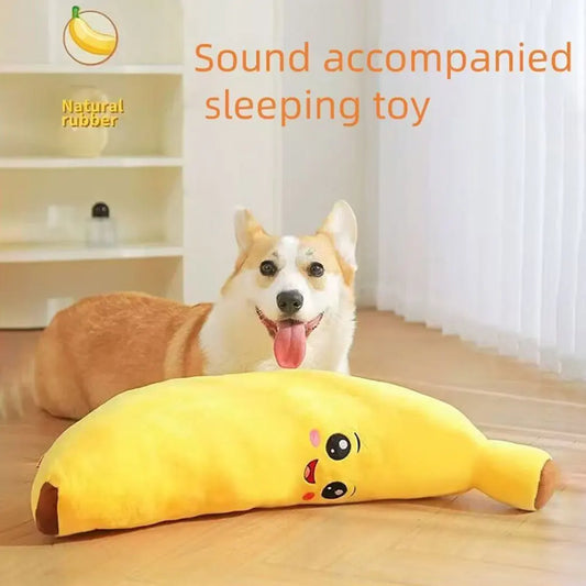 Stuffed Banana-Dog Toy 2 In 1 Interactive Plush Dog Toy Anxiety Boredom Relief Dog Toy For Small Medium Large Dogs