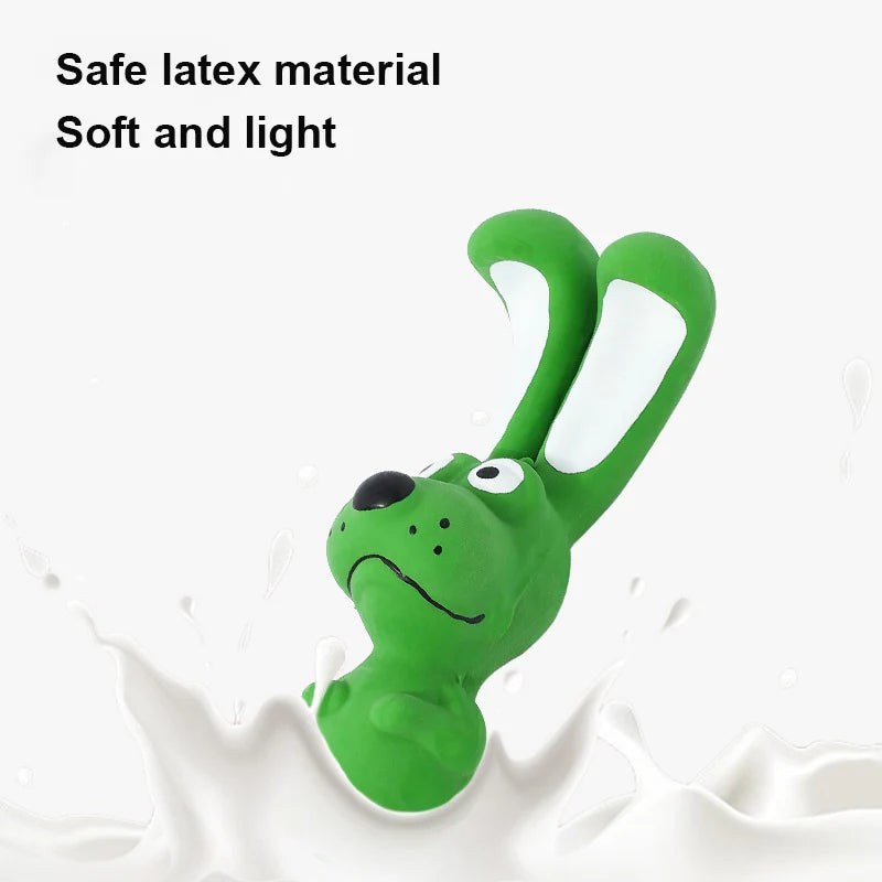 Dog Chew Toy Rubber Rabbit Shape Pet Squeaky Toys For Small Medium Dogs Interactive Teeth Cleaning Sounding Dog Toy Pet Supplies