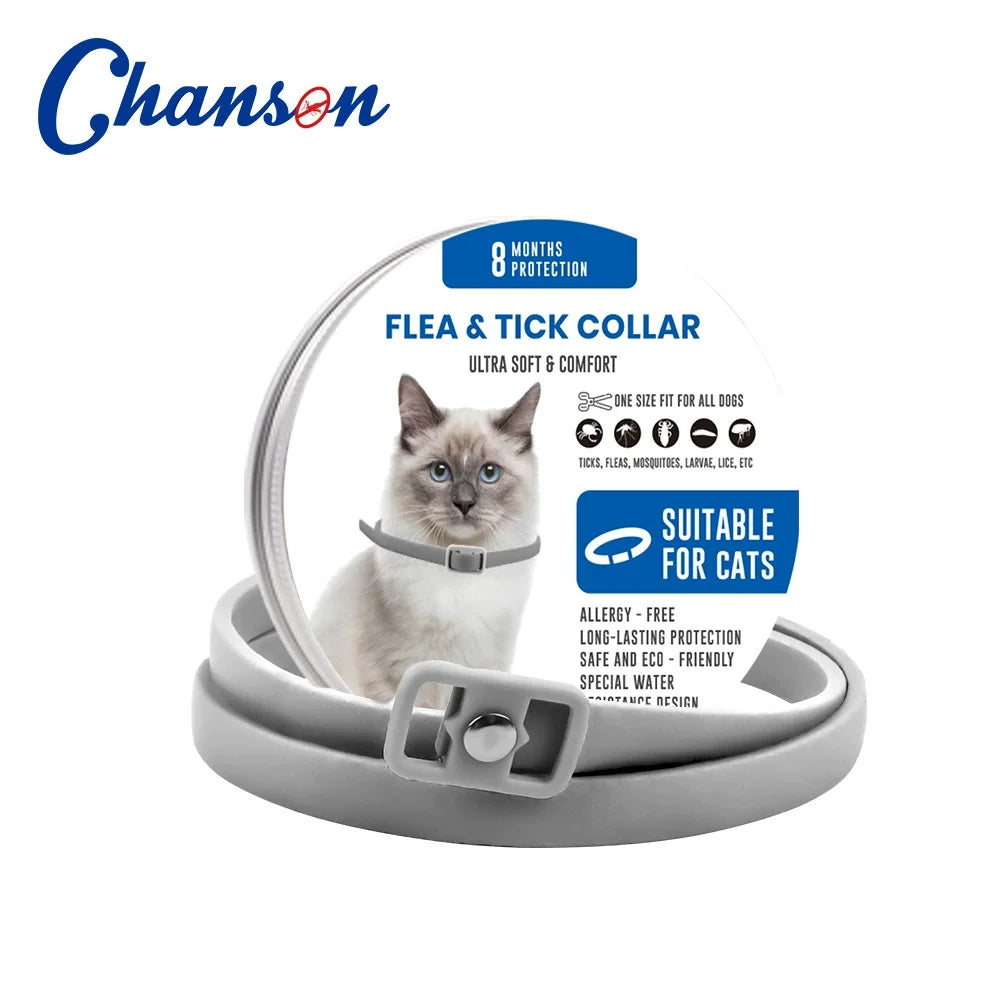 Natural Flea, Tick & Lice Repellent Collar for Dogs & Cats – Waterproof & Adjustable, Powered by Essential Oils