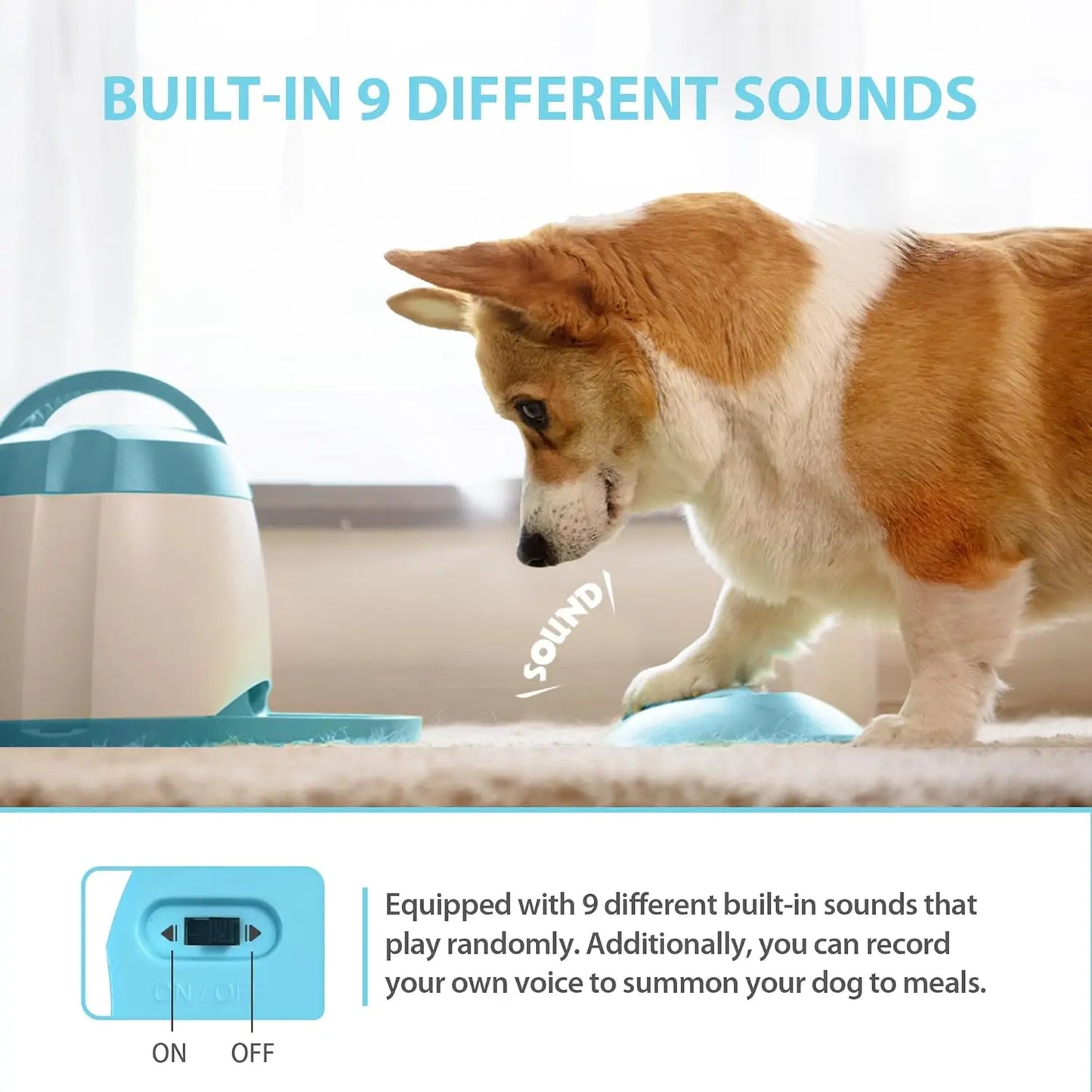Automatic Dog Treat Dispenser with Remote Control, Puzzle Training Toy for IQ Development and Interactive Feeding
