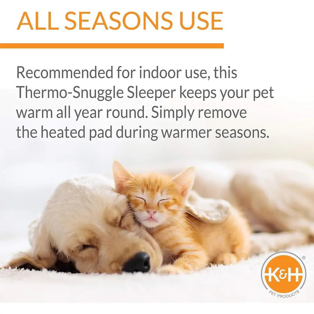 Heated Dog Bed Indoor, Thermo-Snly Sleeper with Removable Waterproo Heated Pad, Calming Pillow Pet Bed, hine Washable, Saety Lis