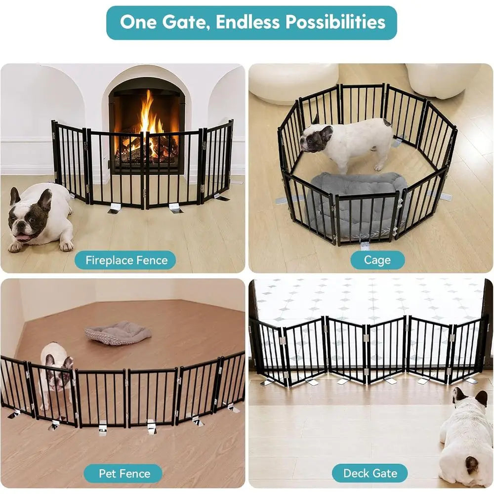 Adjustable Tall Dog Gate, 16.5 High, Suitable for Indoor and Outdoor Use, 48 Wide, Ideal for Stairs, Hallways, Doorways, Deck, Y