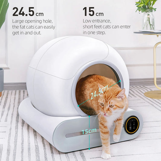 Self-Cleaning Cat Litter Box, Automatic Scooping and Odor Removal, App Control Support 2.4G WiFi, Smart Automatic Cat Litter Box