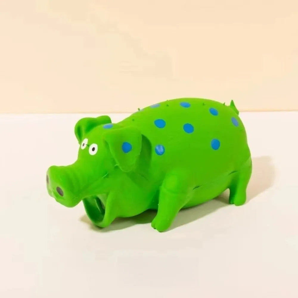 Fun Grunt Pig Dog Squeaky Toy with Sound Squeaker Self Play Latex Dog Chew Durable Soft Latex Dogs Squeeze Toy Pets Playing