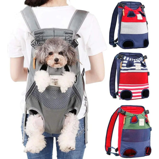 Pawsome Pet Backpack Carrier with Legs Out for Small to Medium Dogs - Airline Approved, Ideal for Travel, Hiking & Biking