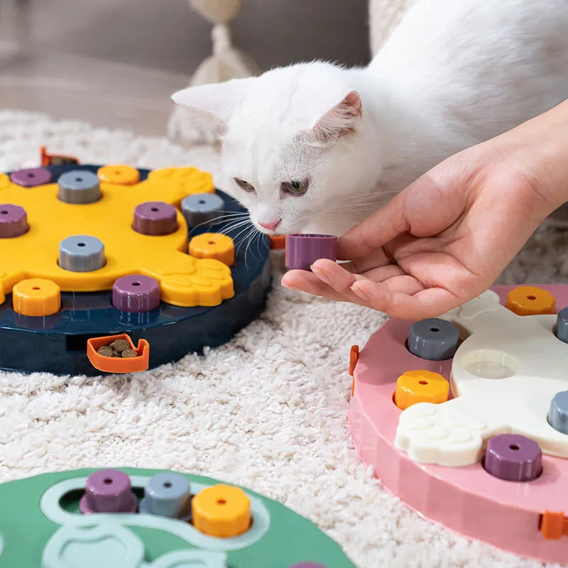 Funny Dog Cat Feeding Toy Puzzle Pet Toys for Small Dogs Cats Training Puppy Intelligence Quotient Slow Food Plate Accessories